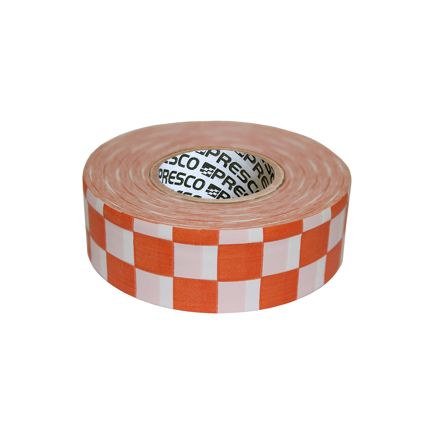 Presco Checkerboard Roll Flagging Tape: 1-3/16 in. x 300 ft. White/Orange Checke