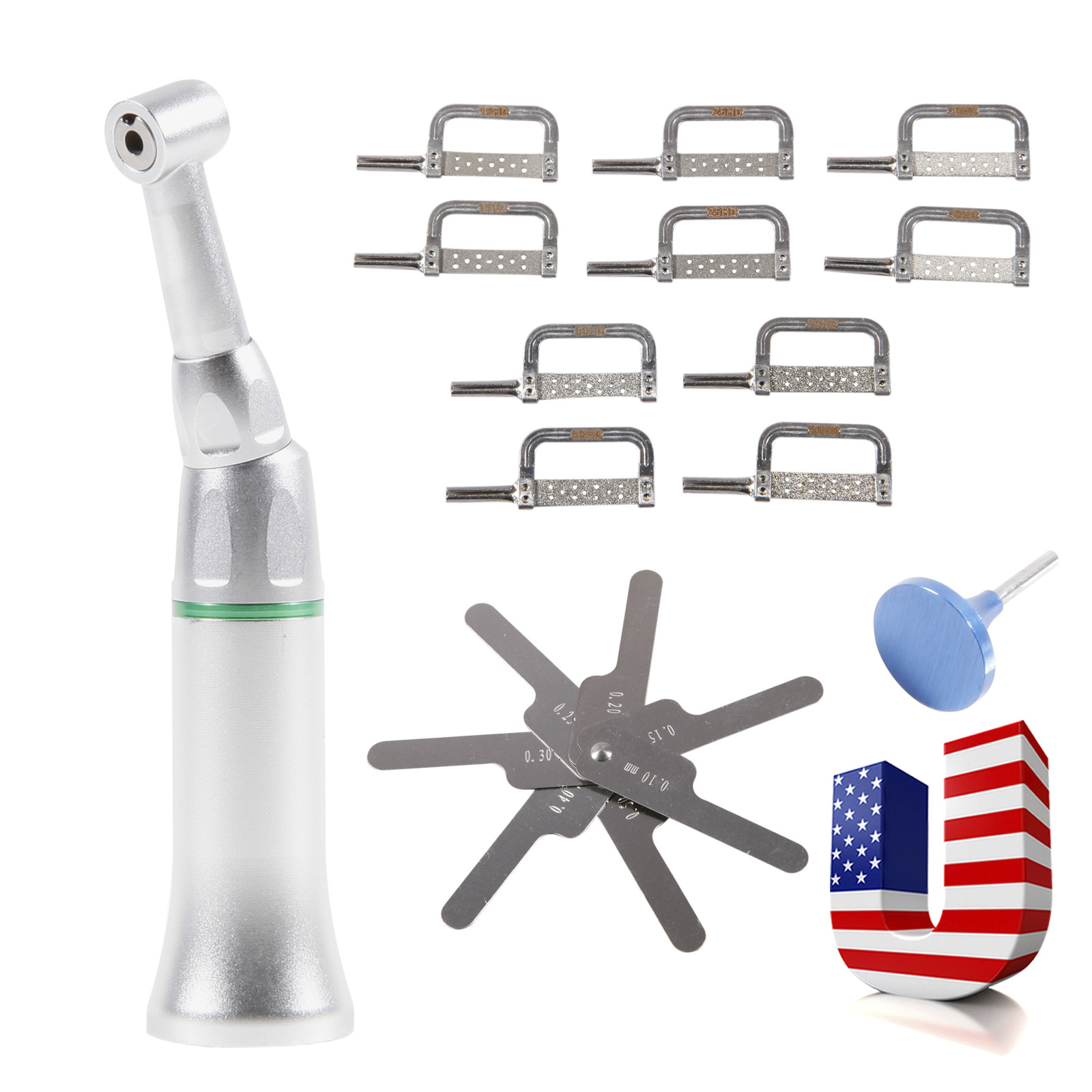 4:1 Reduction Dental Contra Angle Handpiece WITH 10 Interproximal Strips Kit