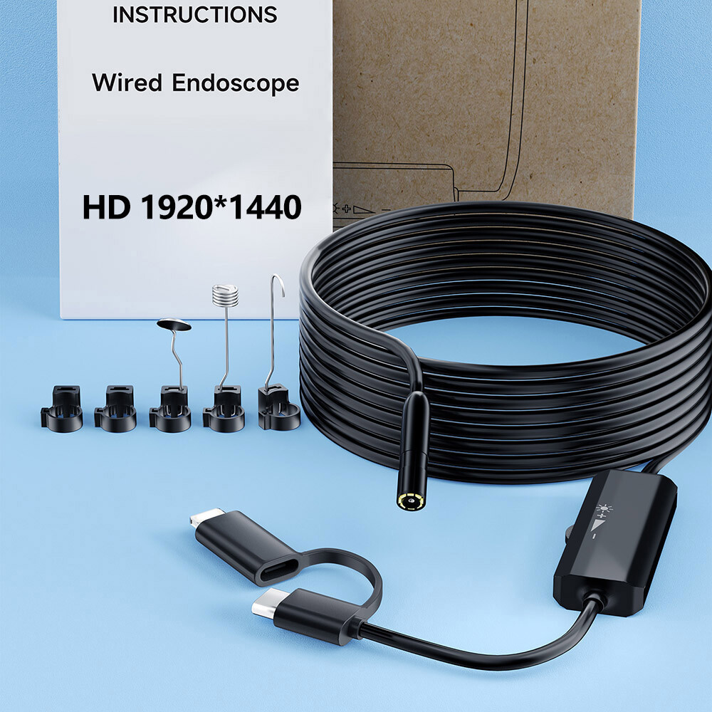 For iOS iPhone 15/Plus/Pro Max/14/Android Cell Phones Endoscope Inspection Cam