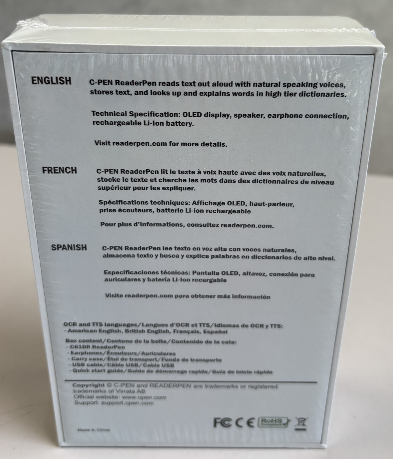 C-PEN READER Pen C610R PORTABLE SCANNING PEN READS TEXTS ALOUD – Sealed Box