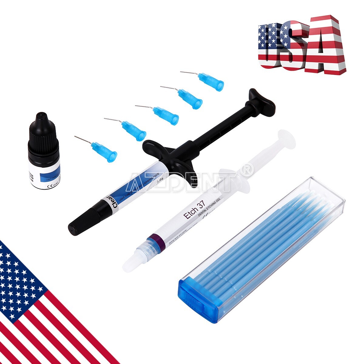 Dental Light Cure Orthodontic Bond Adhesive Kit Blue For metal & ceramic bracket