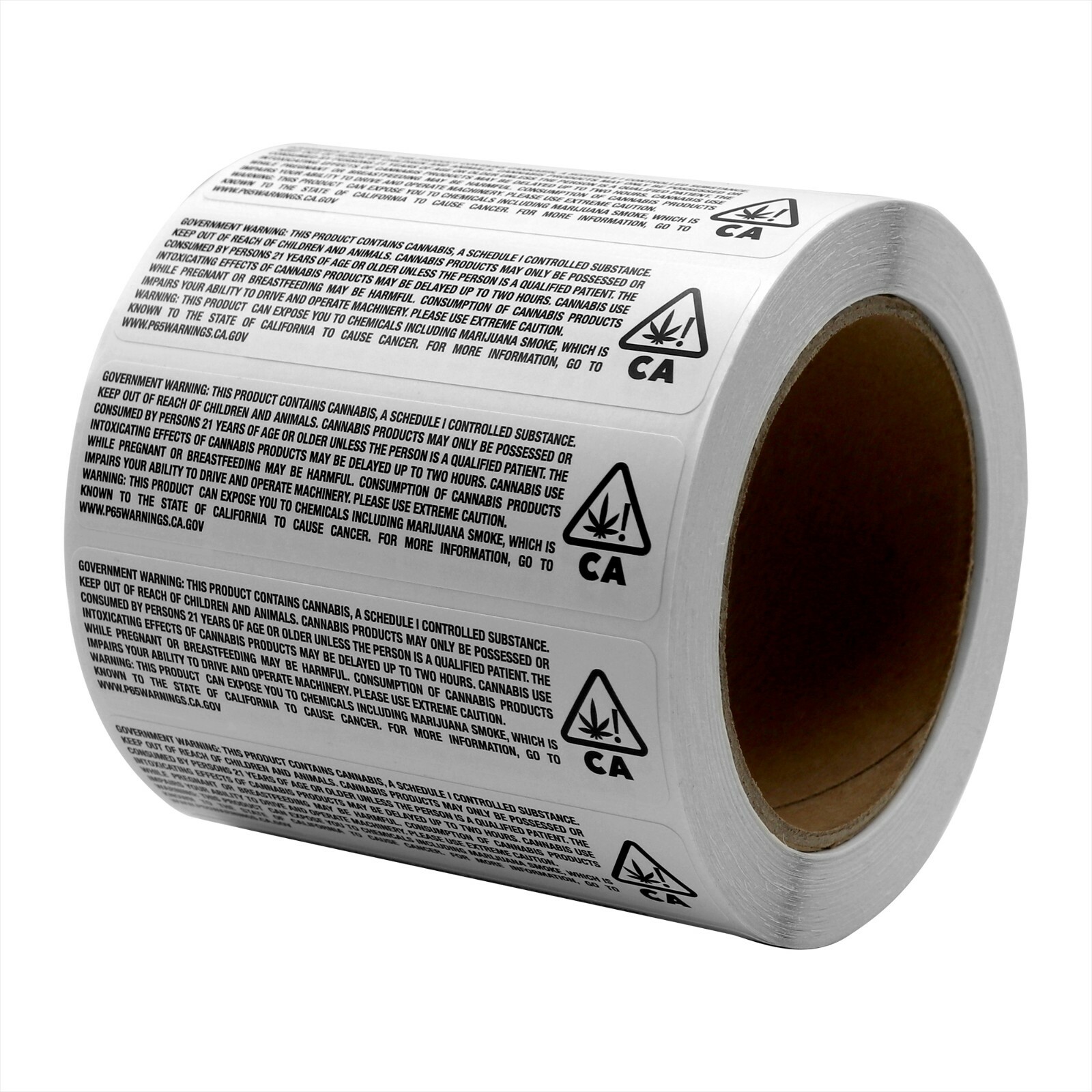 California Warning with Prop 65 Label, 4″x1″, 1,000 Stickers
