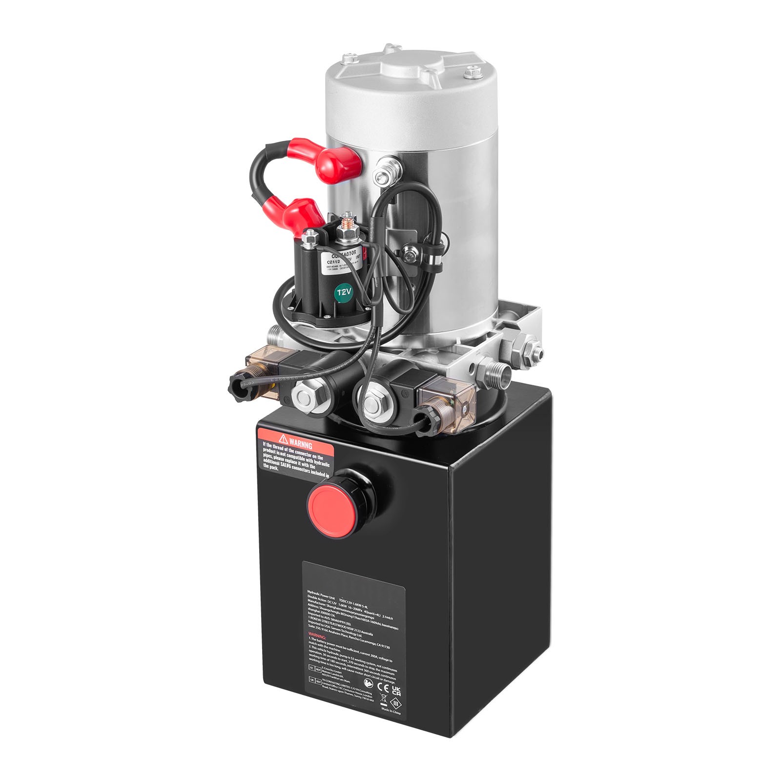 Uimoso 4 Quart Double Acting Hydraulic Pump Power Unit Pack DC 12V 22MPA SAE#6