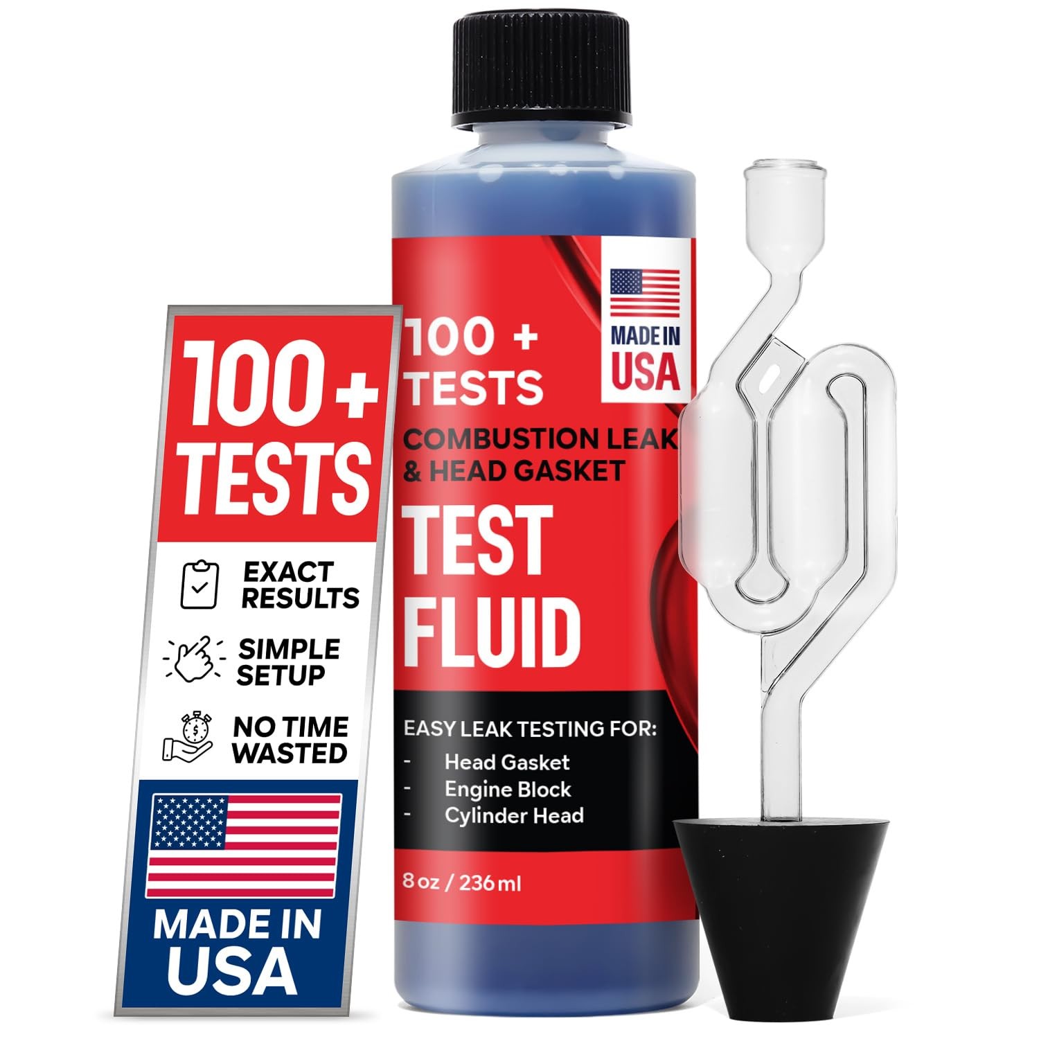 Combustion Leak + Head Gasket Test Kit – Over 100 Tests – Includes 8oz…