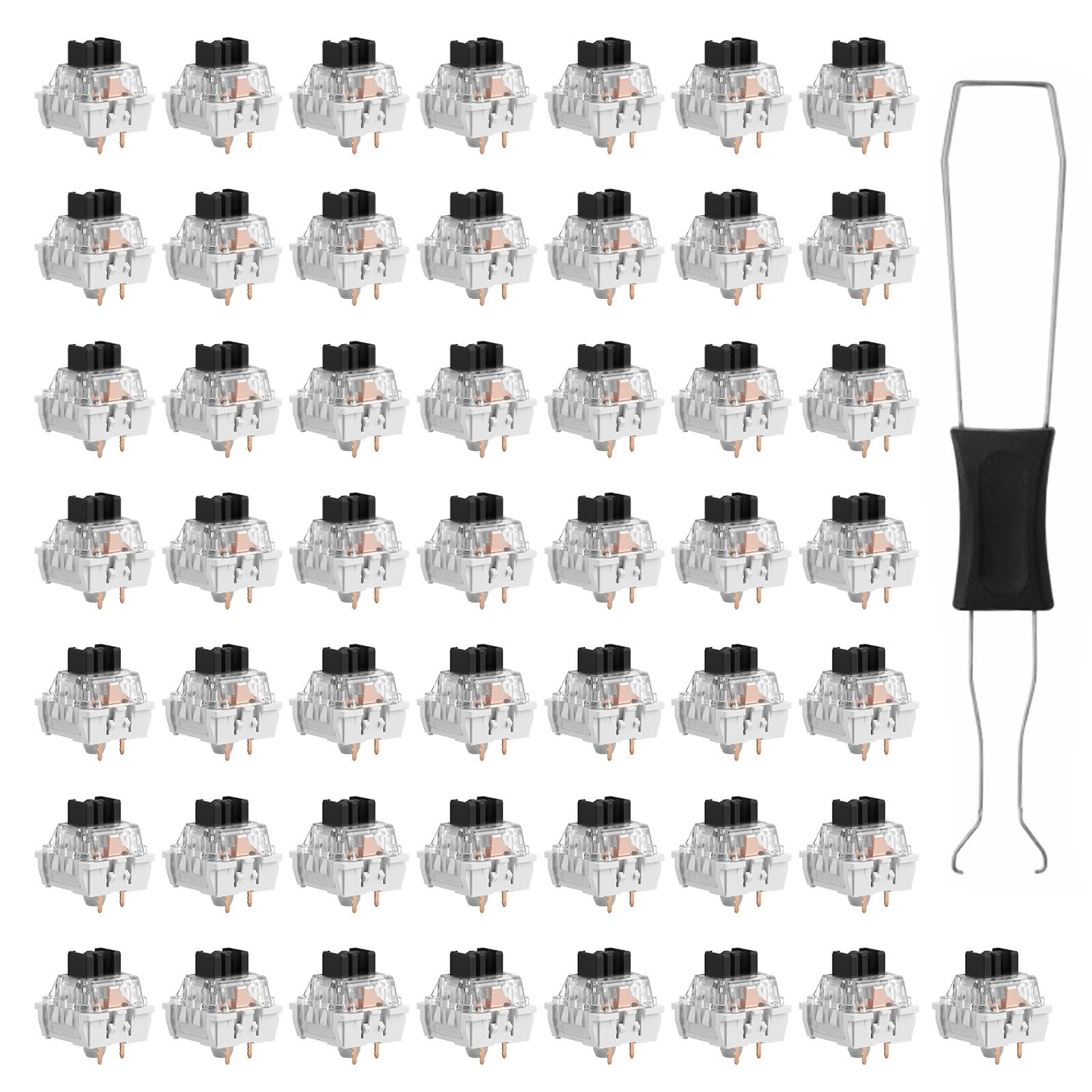 50 PCS Mechanical Keyboard Switches 3 Pin Black Clicky with