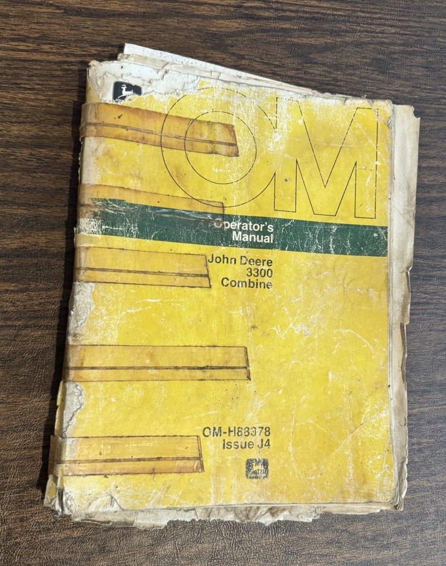 Three (3) John Deere Combine & Heads Operator Manuals from the 1960 & 1970’s