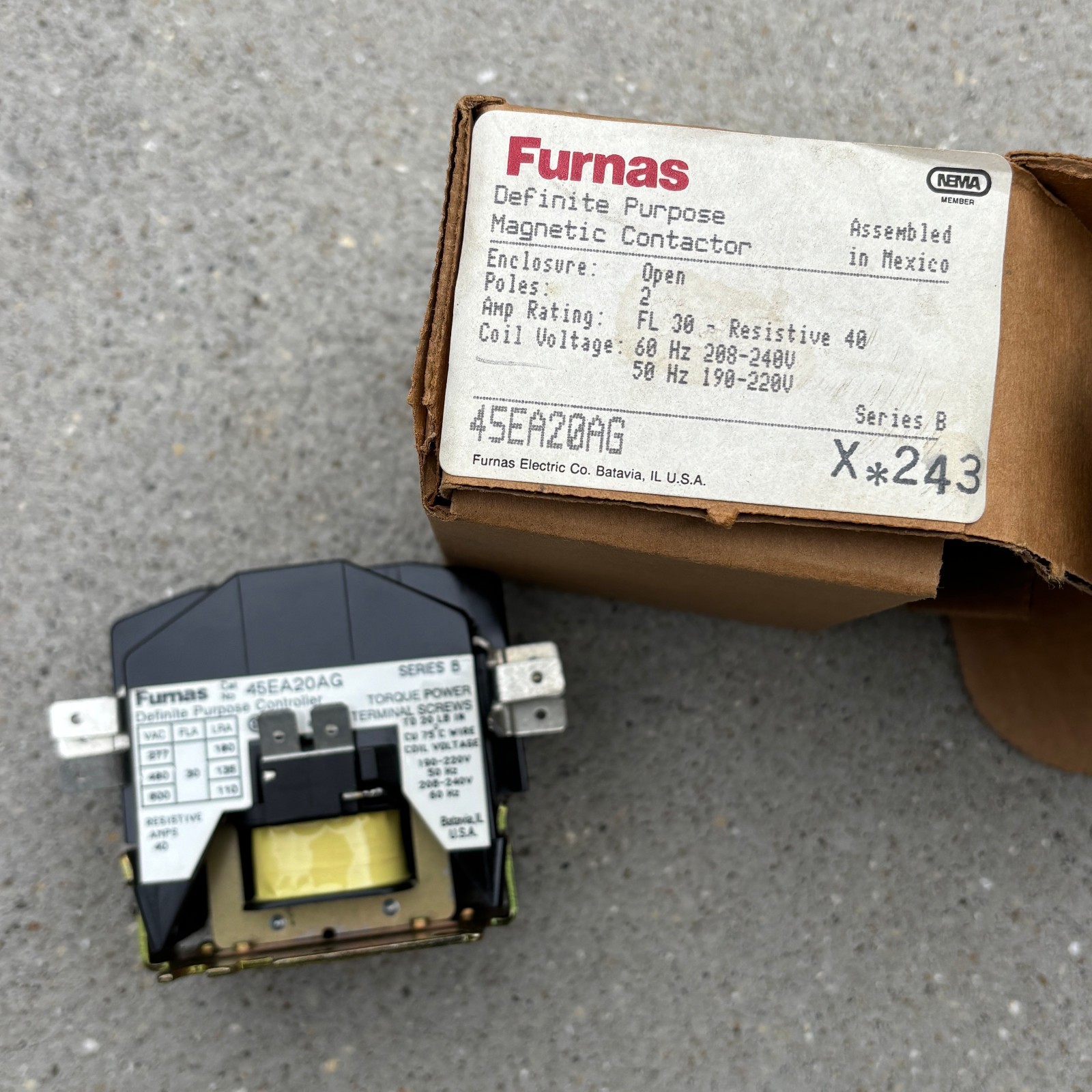 Furnas Definite Purpose Magnetic Contactor 45EA20AG 120V series B