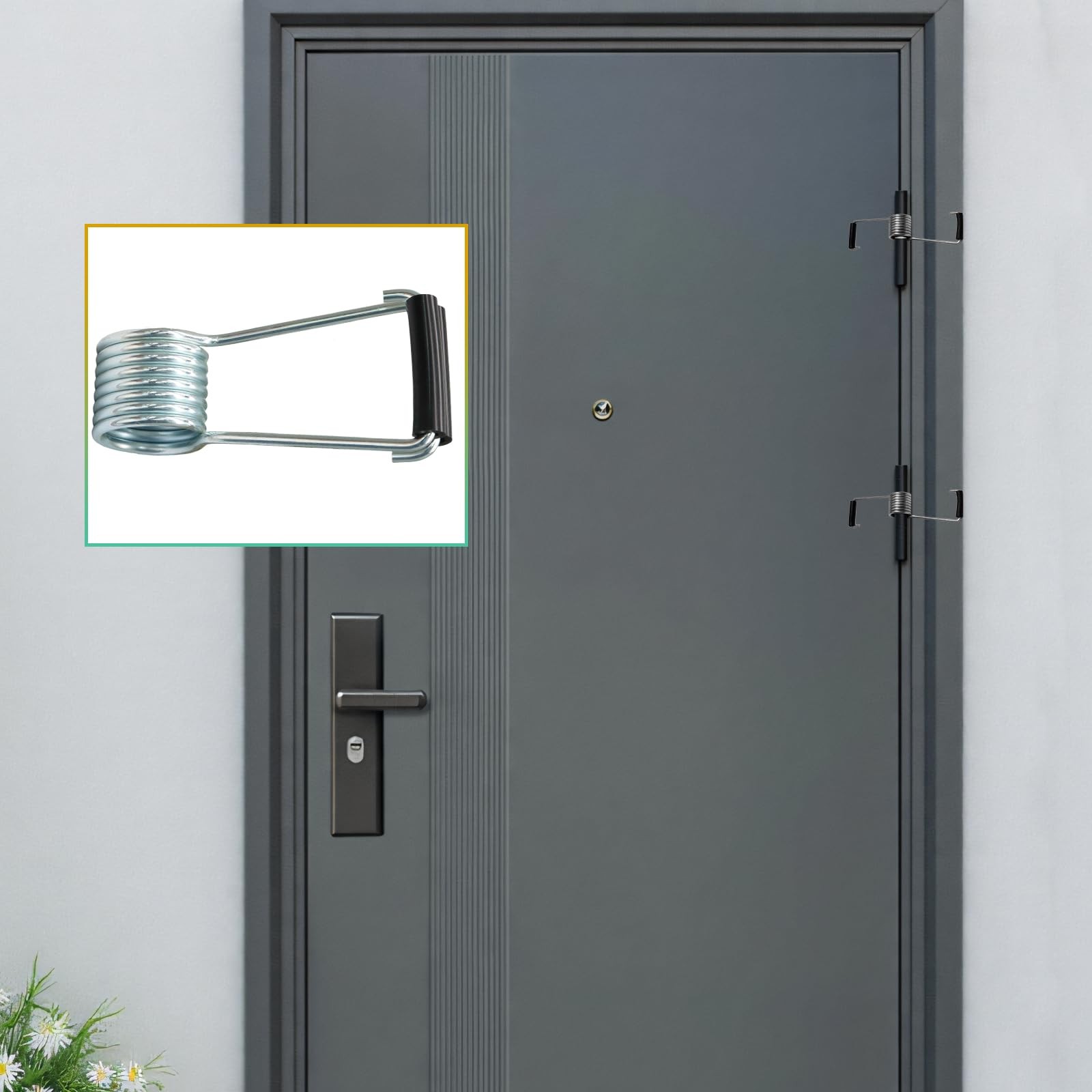 4 Pack Universal Butterfly Spring Door Closer with Rubber Bumpers Self Closing A