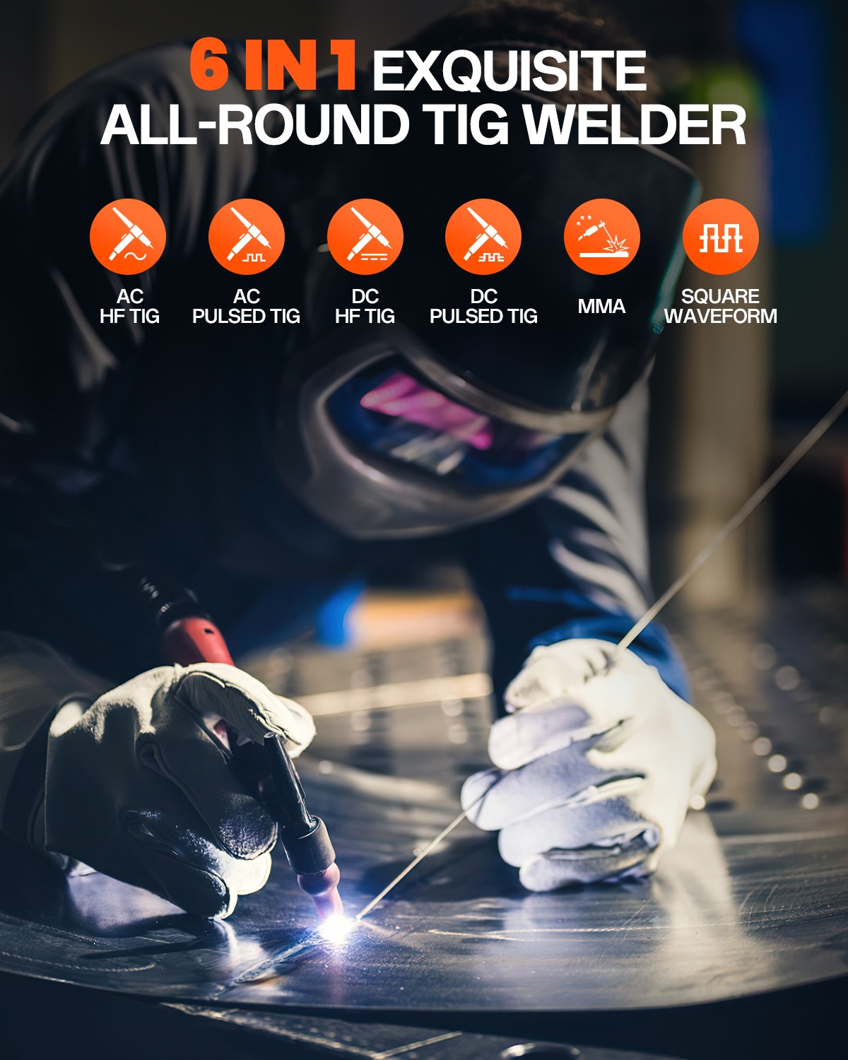 TIG Welder AC/DC with Pulse Professional Aluminium Welding Machine w/Foot Pedal