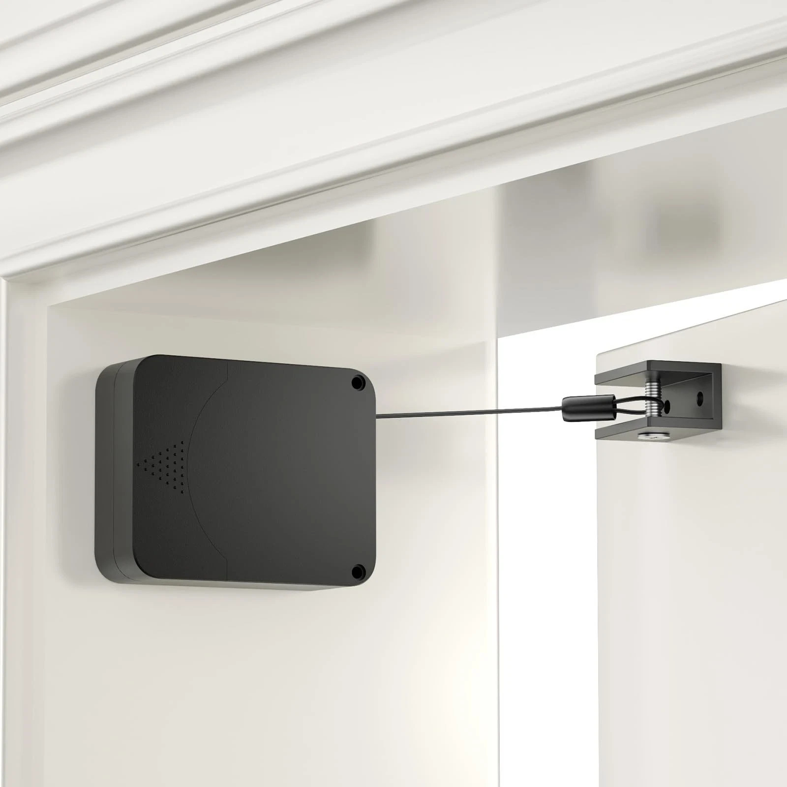 Retractable Automatic Door Closer with Anti-Slam Function – No-Screw Install for