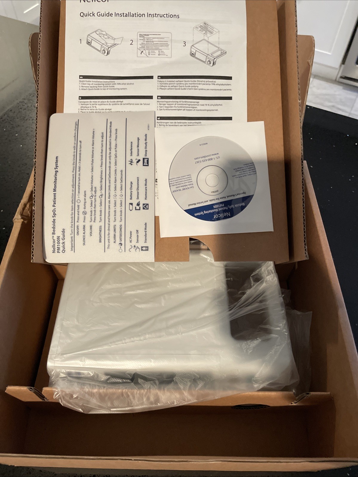 Covidien Nellcor PM100N SpO2 Bedside System Power Cord Included