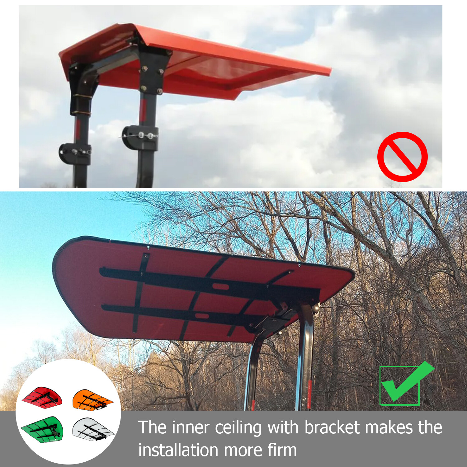 White Tuff Top Tractor Canopy 48″ X 52″ For 2″ x 2″ or 2″ x 3″ ROPS