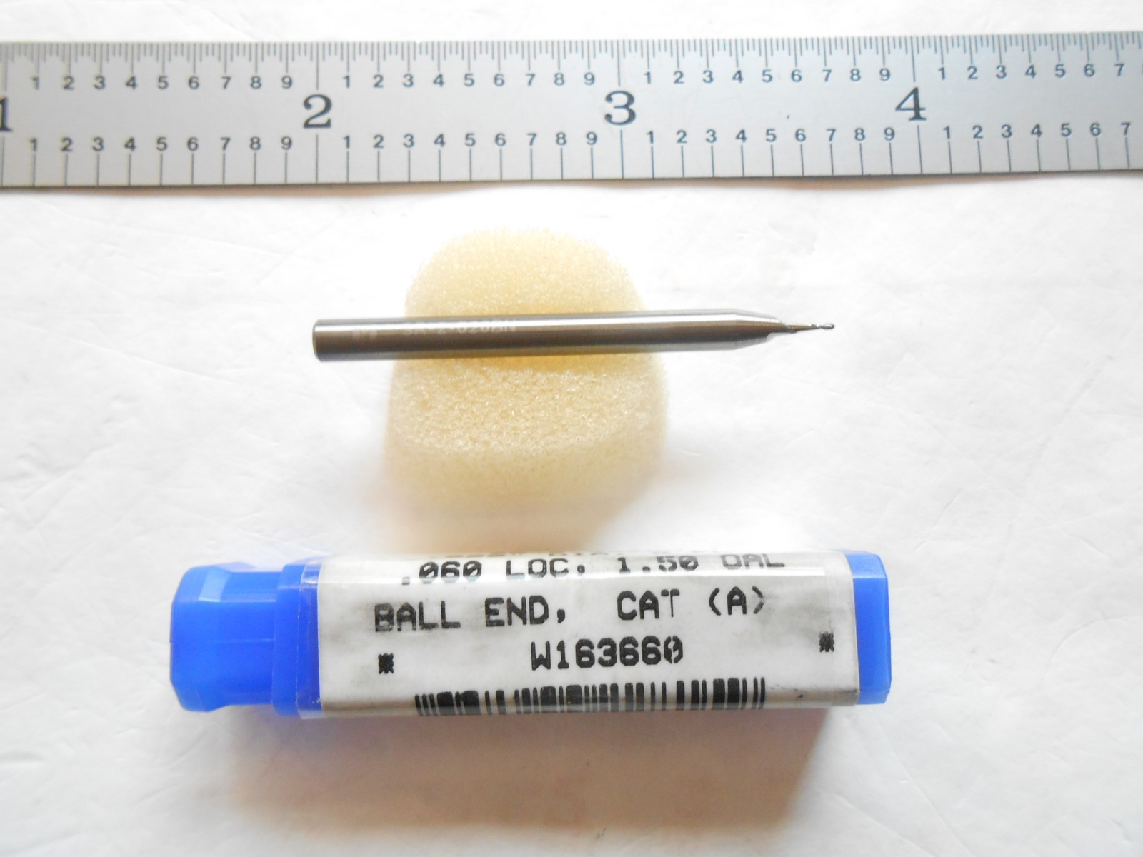 NEW ROBB JACK USA .020″ DIA. x .060″ LOC x 1-1/2″ L 2FL CC CARBIDE BALL END MILL