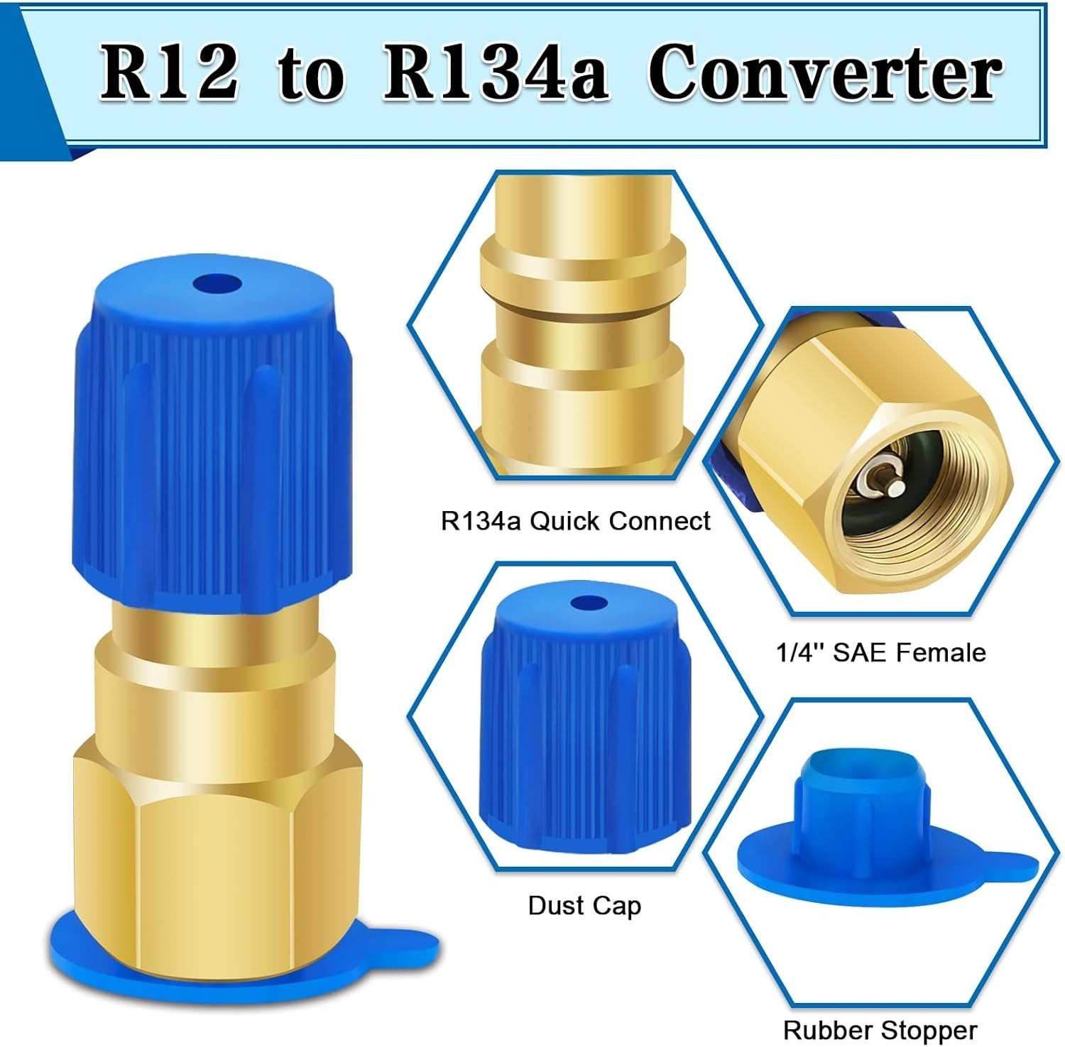 A/C Retrofit Valve Kit-Refrigerant Retrofit Valve Set with R12 to R134A Low Side