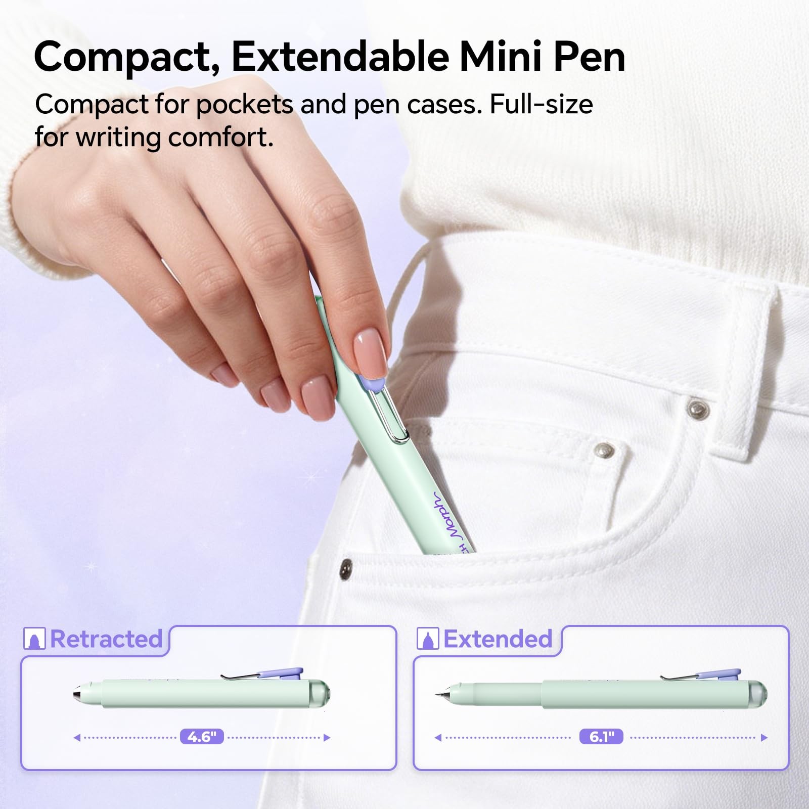 Pens Medium Point: Morph 0.7mm Black Ink Mini to Full Size Soft Grip Portable…