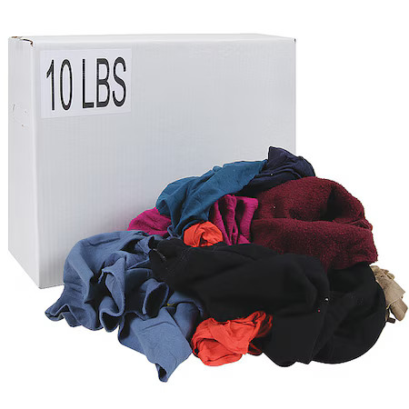 Recycled Cotton Sweatshirt Cloth Rag 10 Lb. Varies Sizes, Assorted, G325010pc