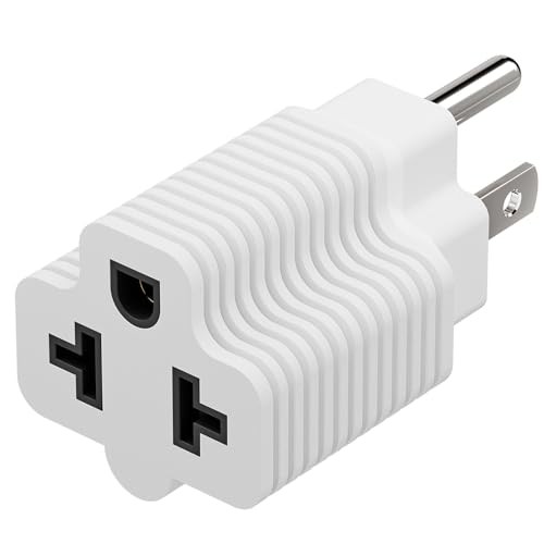 4-in-1 NEMA 5-15P to 5-15R 5-20R 6-15R 6-20R Power Adapter White