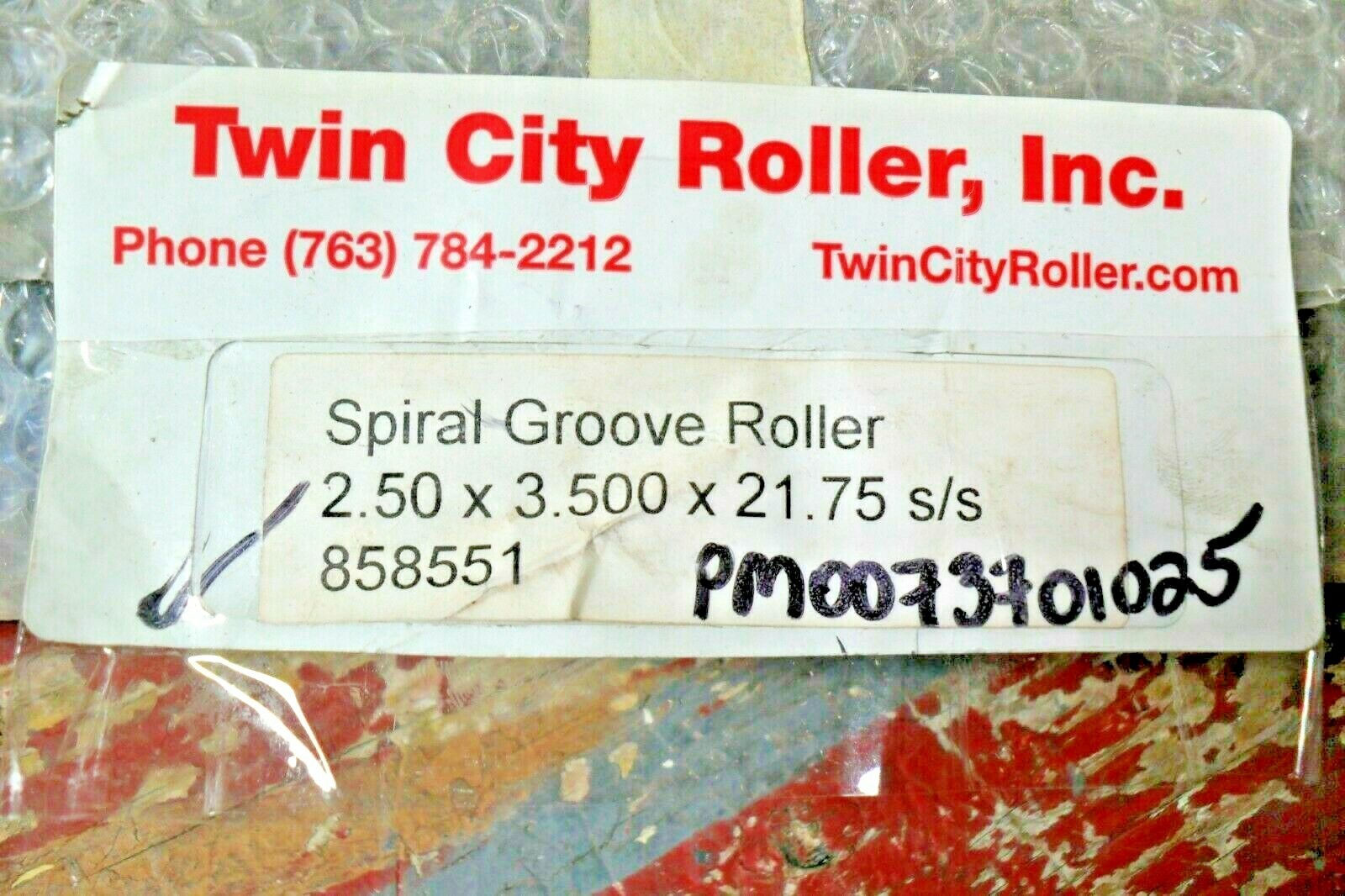 Industrial Rubber Spiral Groove Rollers SS frame 2.50 x 3.500 x 21.75