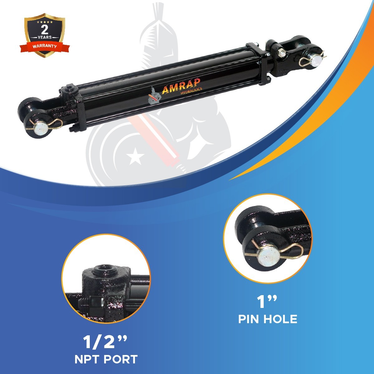 3×18 Hydraulic Cylinder – 3″ Bore 18″ Stroke Double Acting Tie Rod Cylinder