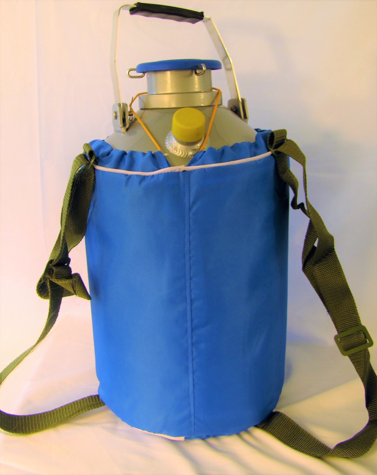 2L Liquid Nitrogen LN2 Storage Tank Container Cryo Dewar w Canisters Strap New