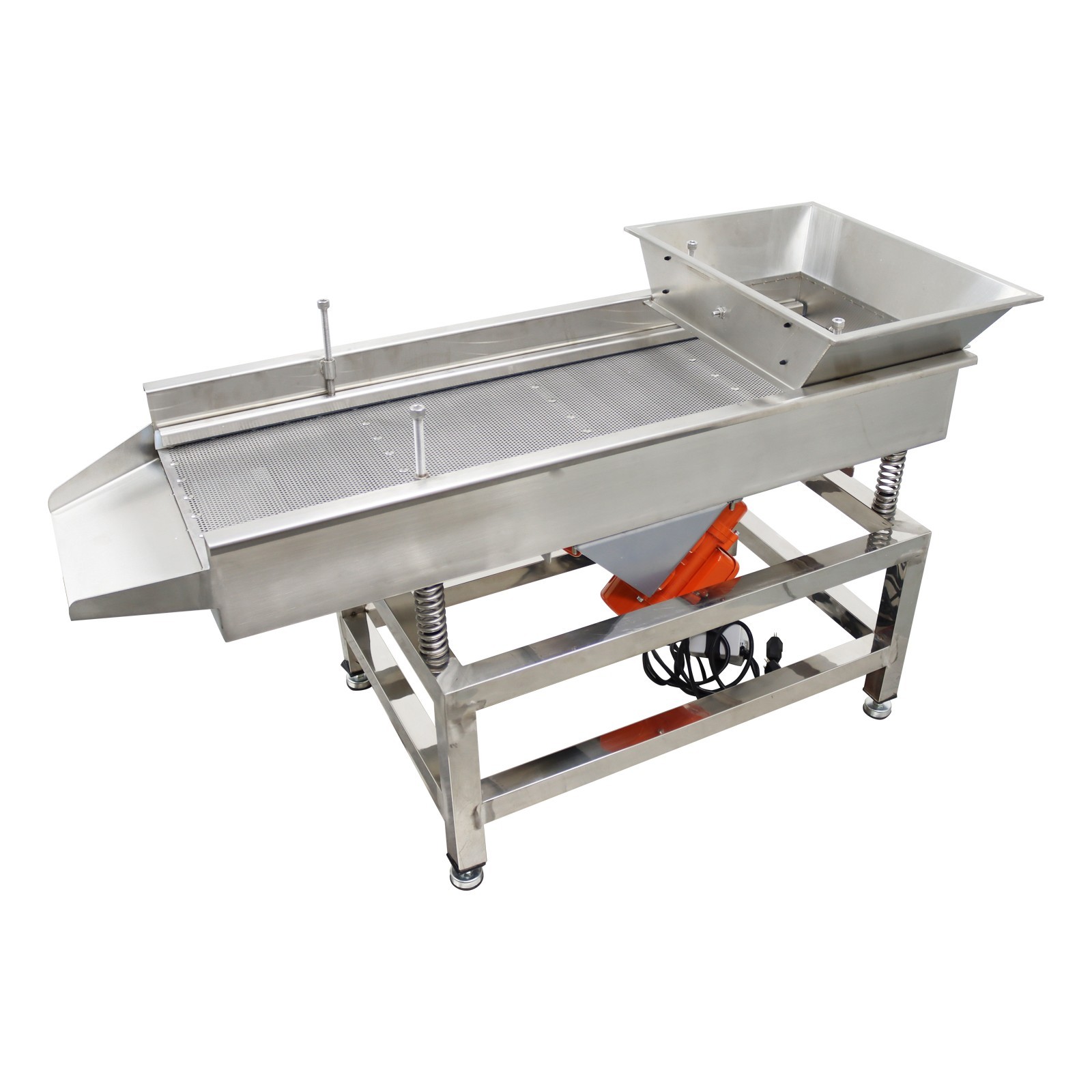 110V Linear Vibrating Screen Stainless Steel 3mm Hole 3000RPM Dual Motor