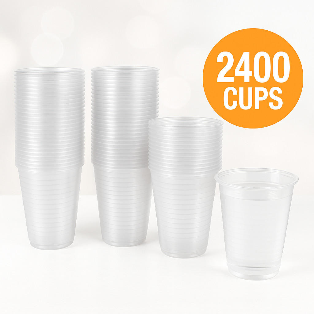 Metro Source 5 oz Clear Plastic Cups 2400 Ct | Disposable Drinkware for Parties