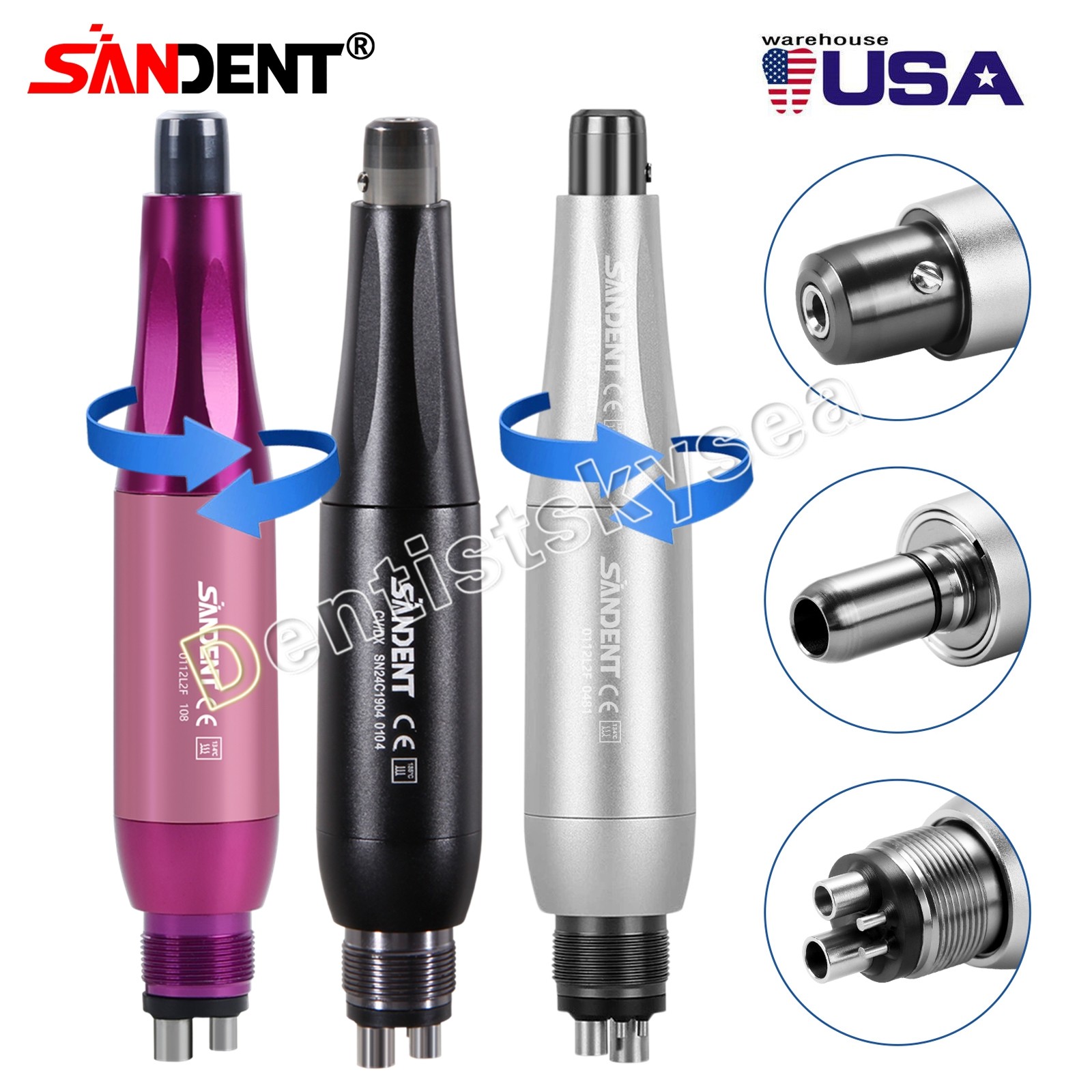 Dental Cordless Hygiene Prophy Polishing Handpiece 360° Swivel SANDENT