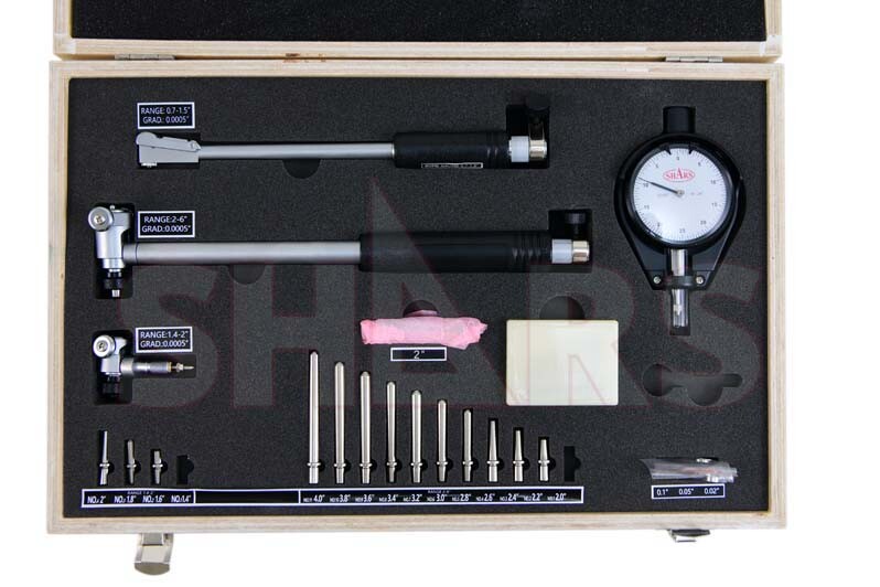 Shars 0.7-6″ Dial Bore Gage Gauge .0005″ Engine Cylinder Measuring Hole New L}