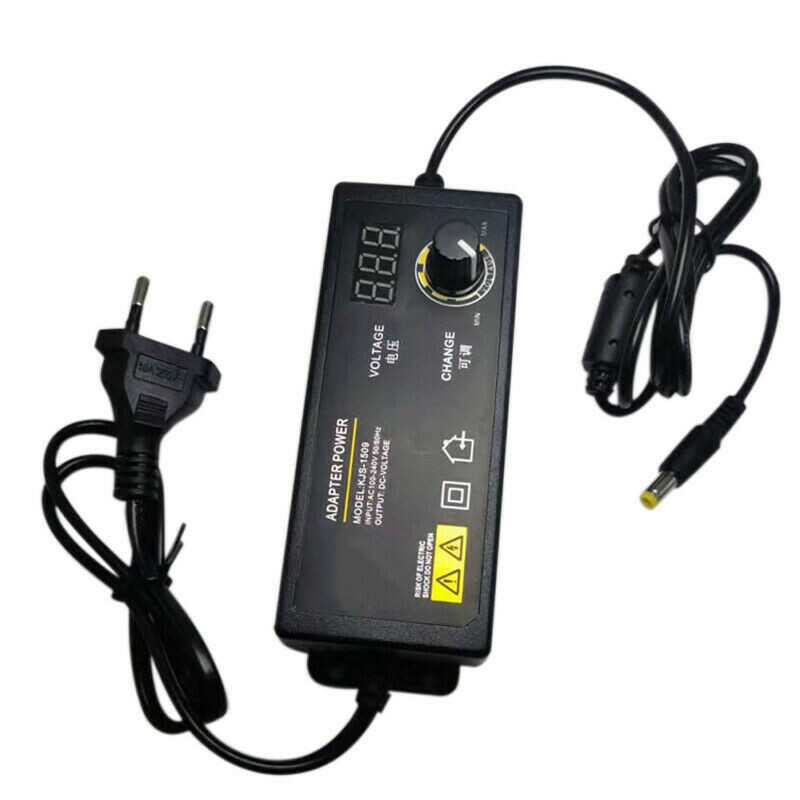 60W Adjustable Voltage 3 to 24V AC/DC Switch Power Supply Adapter 9 Plugs LED