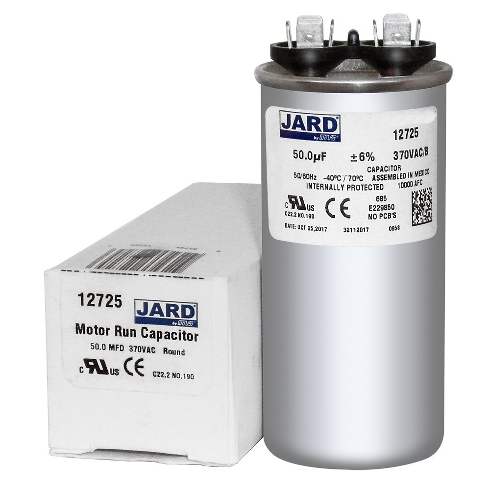 Jard 50.0 uF/MFD +/-6% 50/60Hz Motor Run Capacitor 370V Replaces 27L1473
