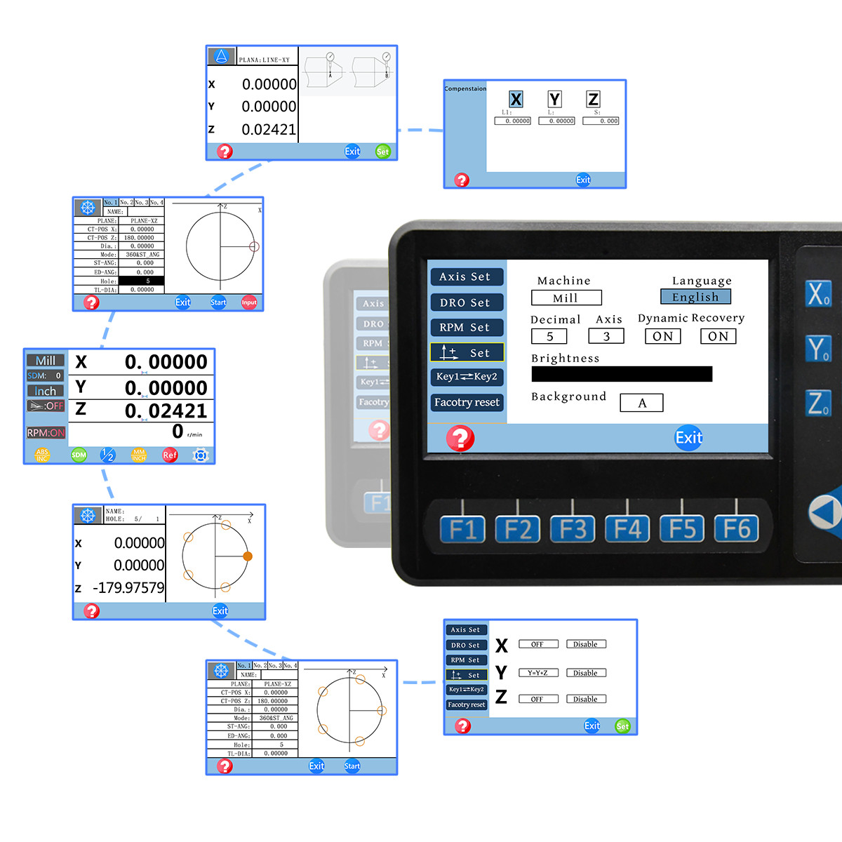 3 Axis DRO Digital Readout Meter Linear Scale 12x16x30inch 9×42 Bridgeport Mill