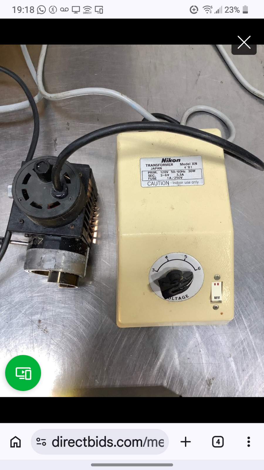 Nikon Model XN power supply transformer and microscope illumination Lamp