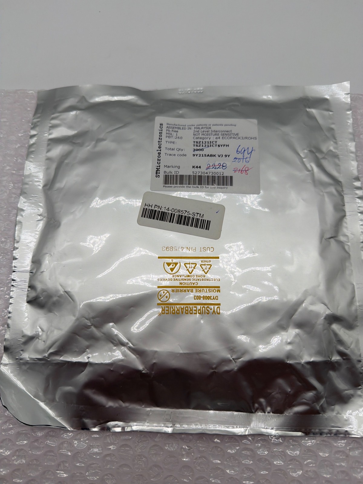 STMicroelectronics TSZ121ICT Dual Op-Amp IC 694pcs Partial Reel Open Box