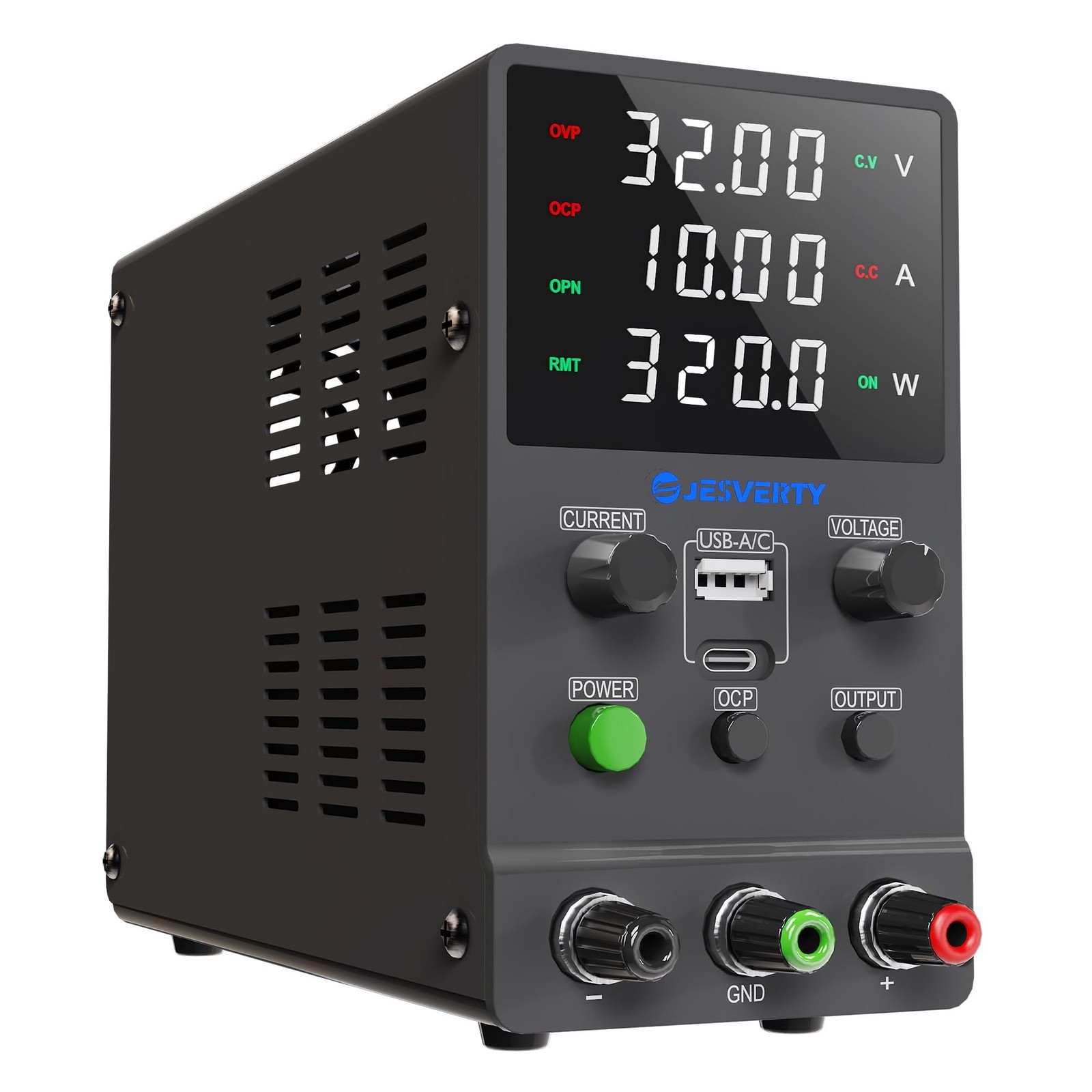 DC Power Supply Variable, 0-32V 0-10A Adjustable Switching DC Regulated Bench…