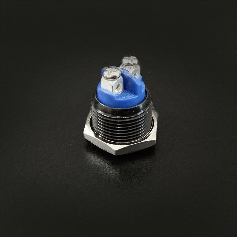 Metal Push Button Waterproof Switch Black Momentary Reset DC 2A 12V-36V Car/Boat