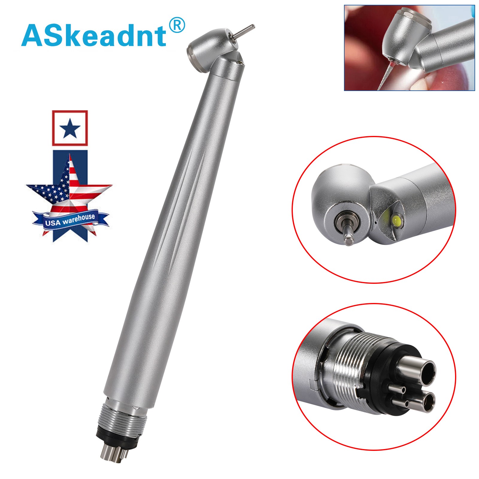 NSK Style SG20 Dental Implant 20:1 Reduction Contra Angle Handpiece Push Button