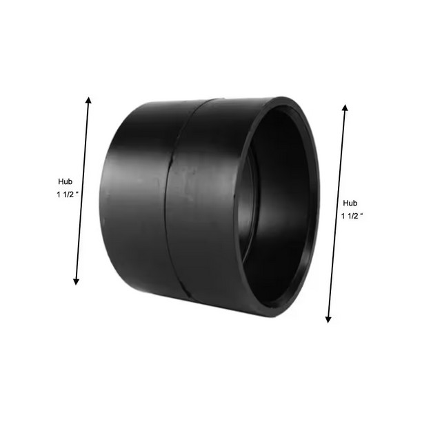 1-1/2 in. ABS DWV Hub x Hub Coupling for Drain, Waste, and Vent Plumbing System