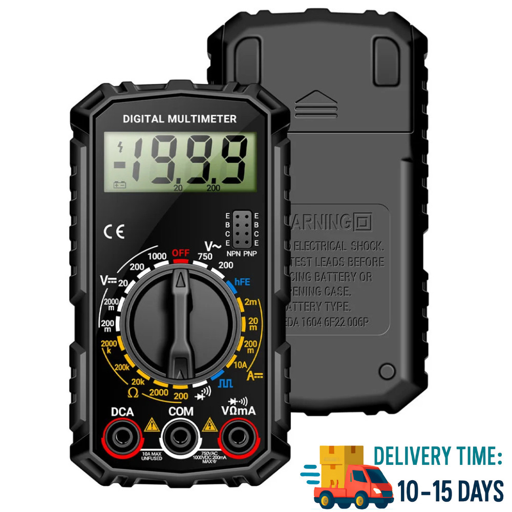 LCD Digital Multimeter Voltmeter Ammeter Ohmmeter Volt AC DC Tester Leads Meter