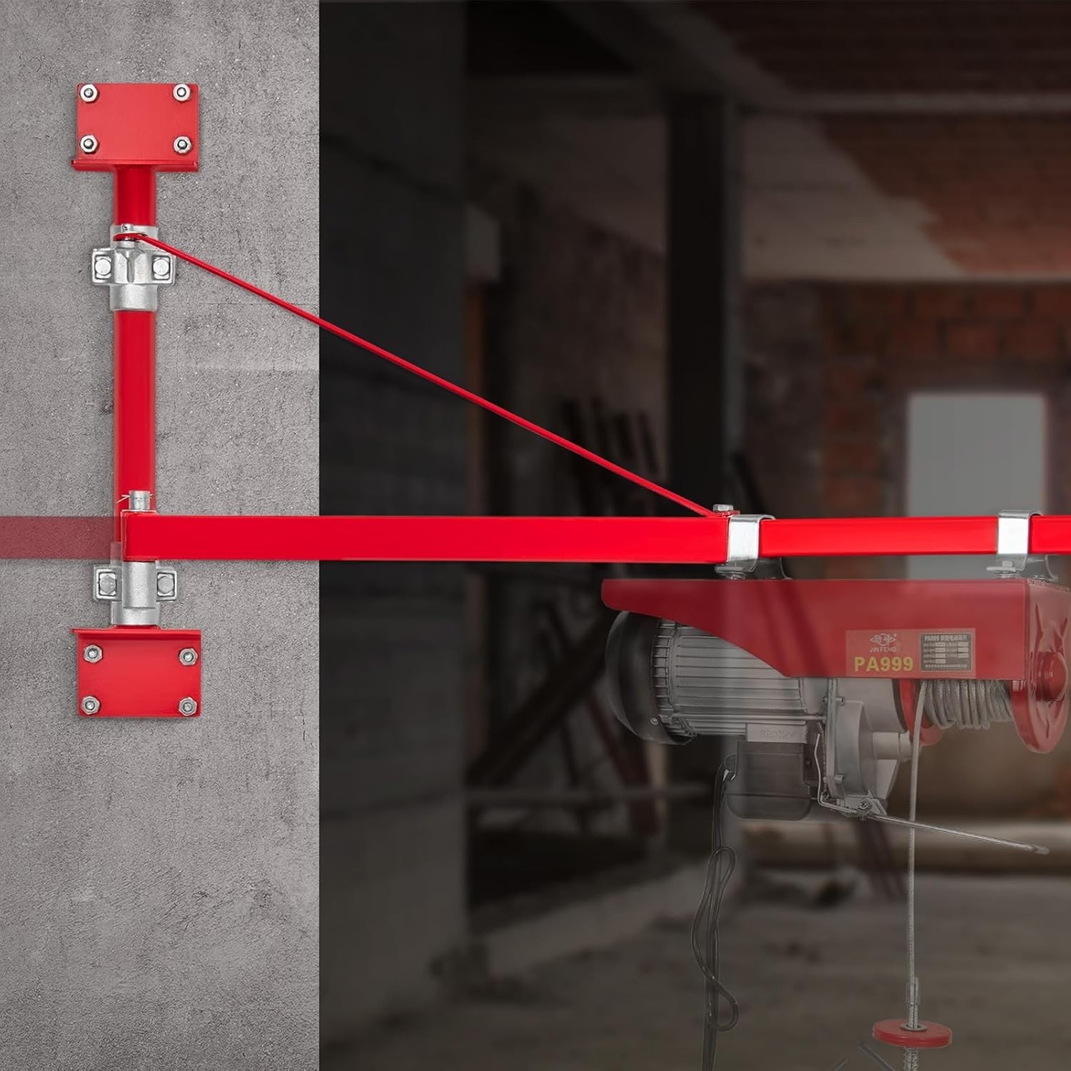 Versatile Wall-Mounted Hoist Crane, 660 lbs Capacity, Easy Installation