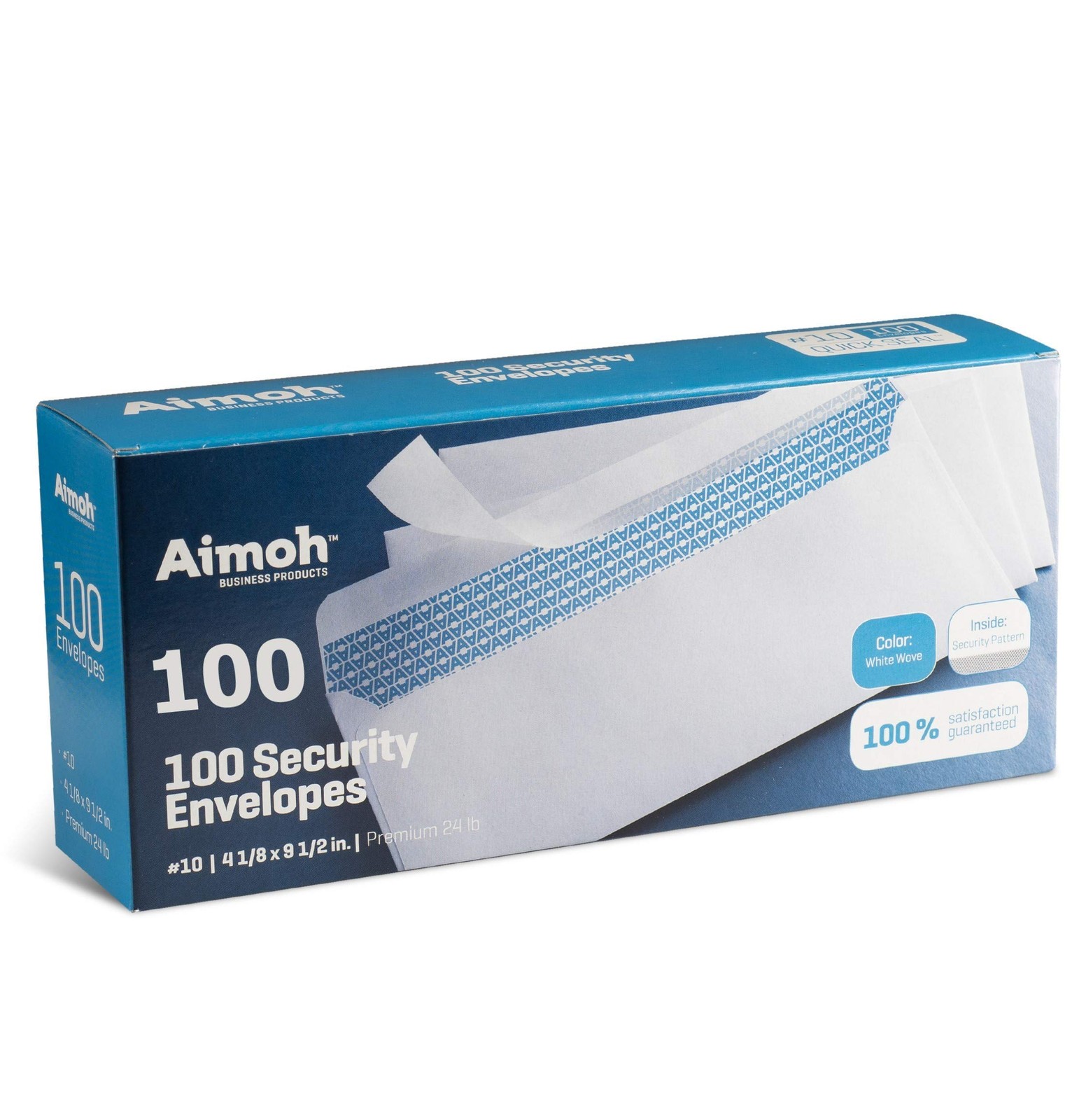 Aimoh #10 Security Self Seal Envelopes – 100 Qty |No Window, EnveGuard, 4⅛ x …