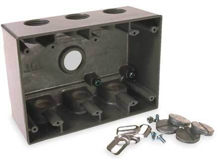 Bell Outdoor 5390-0 Weatherproof Electrical Box, 55 Cu In, Three Gang, 3 Gang,