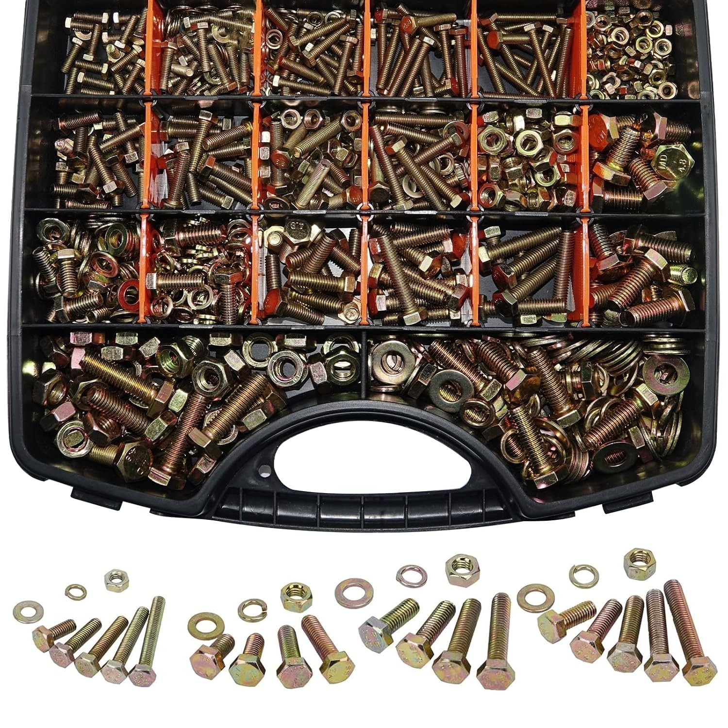 1020PCS Grade 8.8 Metric Bolt Assortment Kit -M4 M5 M6 M8 Heavy Duty Hex Bolts