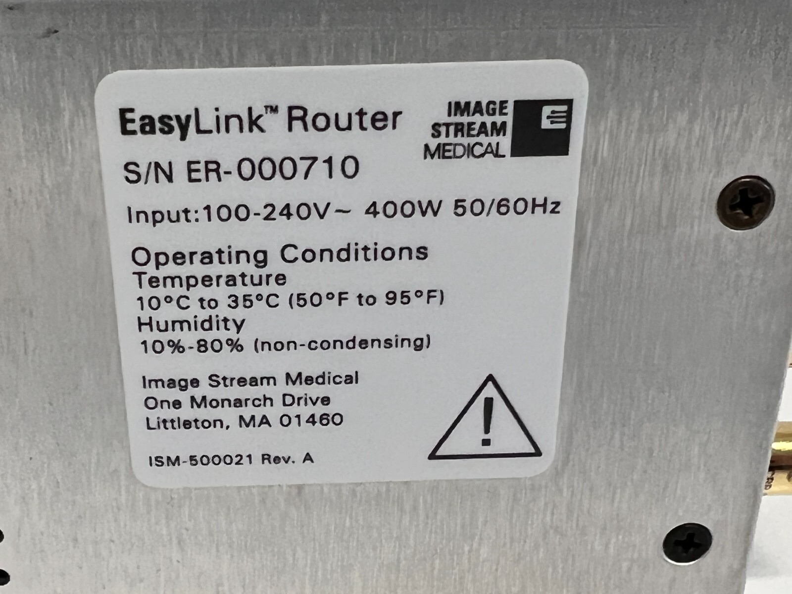 F9: Image Stream Medical Easylink Router