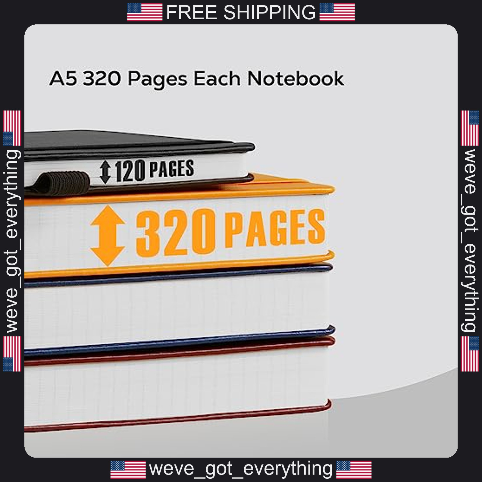 A5 Leather Hardcover Notebook with 320 Pages for Writing and Journaling