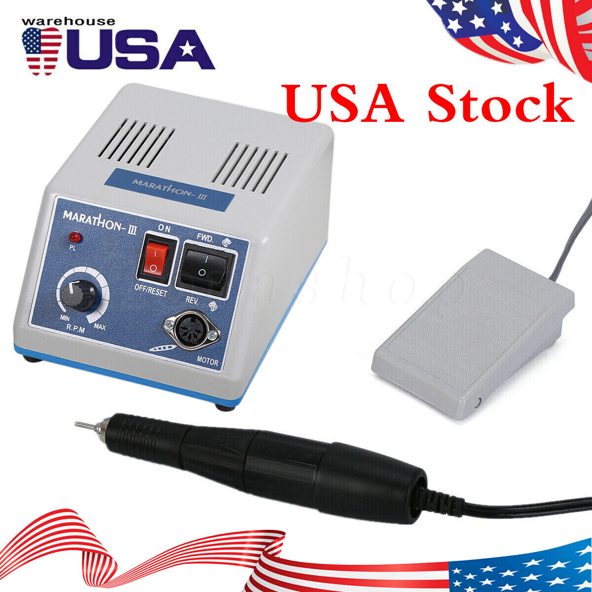 Dental Lab Marathon Electric Micromotor Polishing Unit / 35K rpm Motor Handpiece