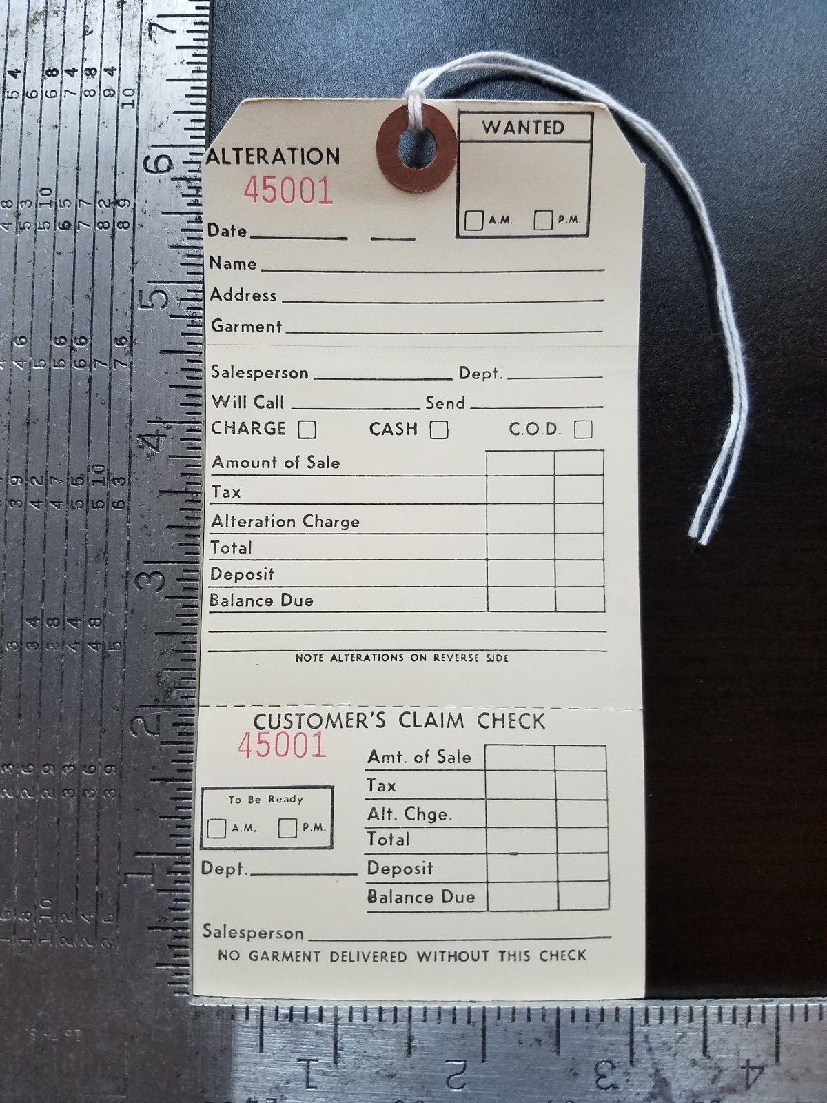 500 Alteration Tags Reinforced with String Manila Merchandise Strung Ticket