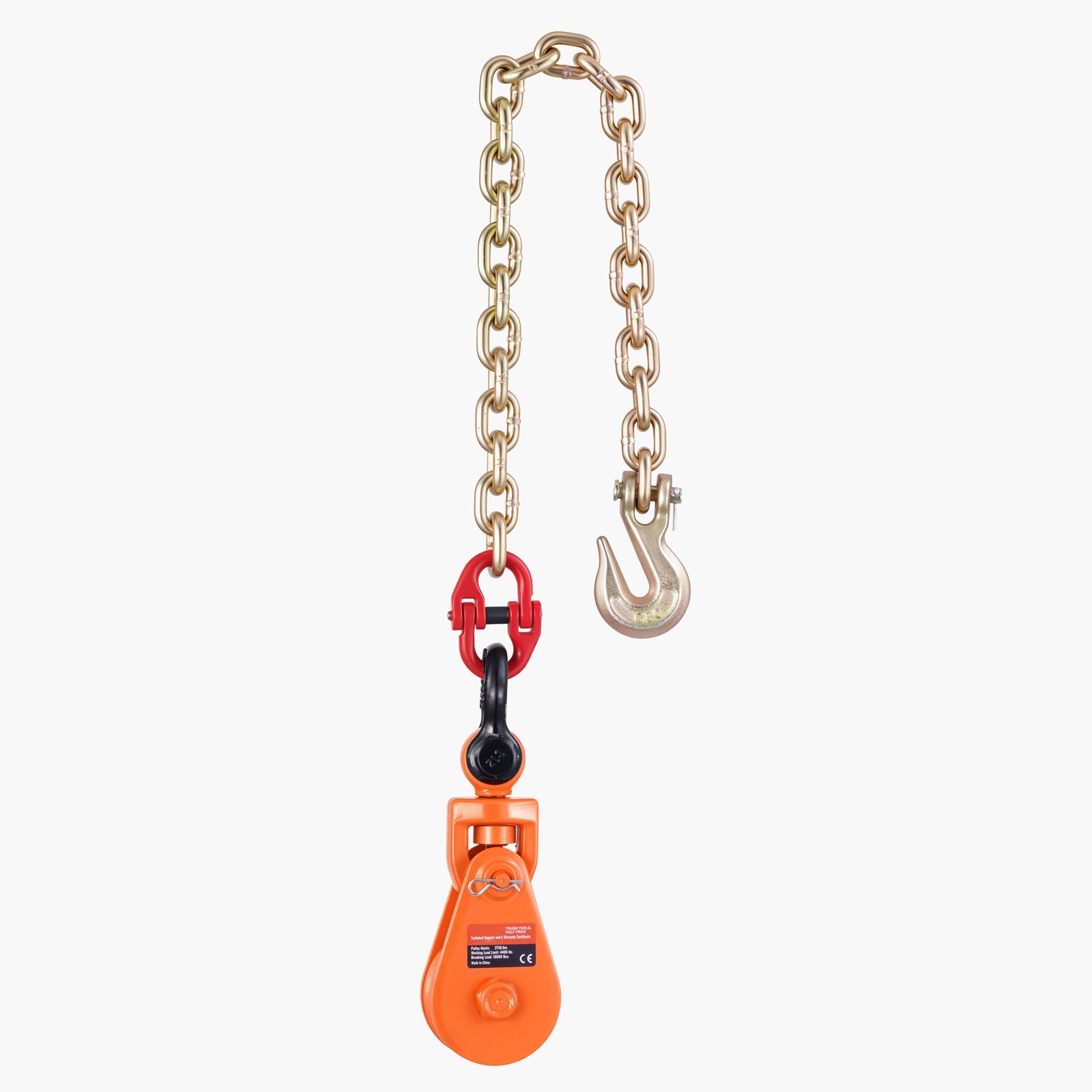 2 Ton 3″ Snatch Block with Chain Flatbed Tow Truck Rollback Car Carrier Cable