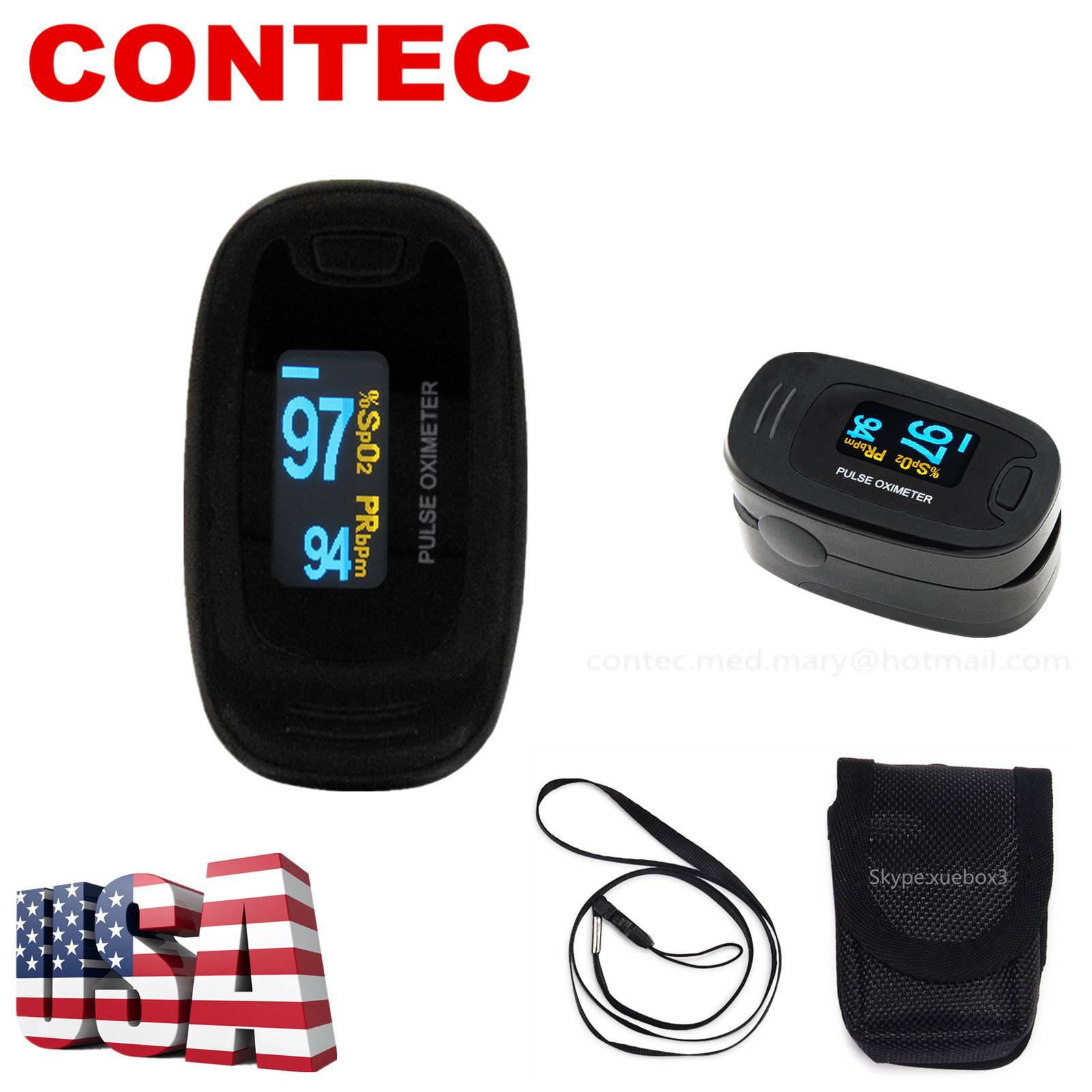 Finger Pulse Oximeter With Case Fingertip Oximetro de pulso de dedo OLED US
