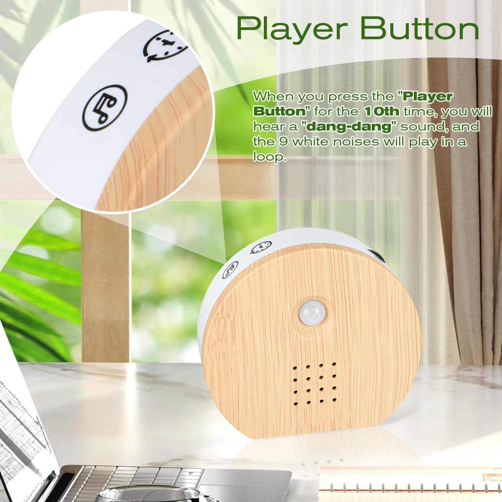 Fllvilley Singing Bird Original White Noise Nature Sound Motion Sensor Portable