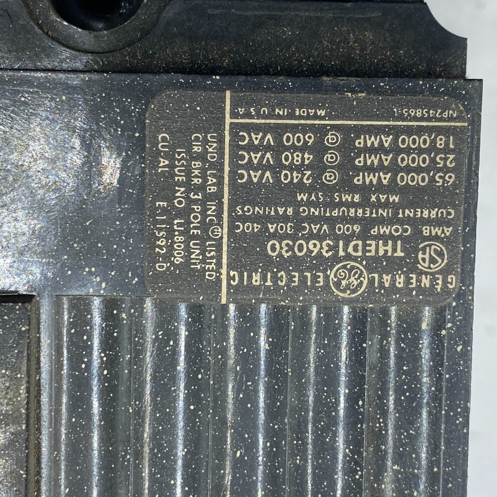 GE THED136030 Type THED Molded Case Circuit Breaker 30A 600VAC 3-Pole ✅
